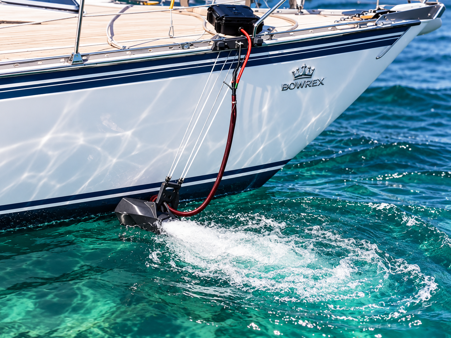 BOWREX 40 Smart Bow Pusher alongside a sailboat