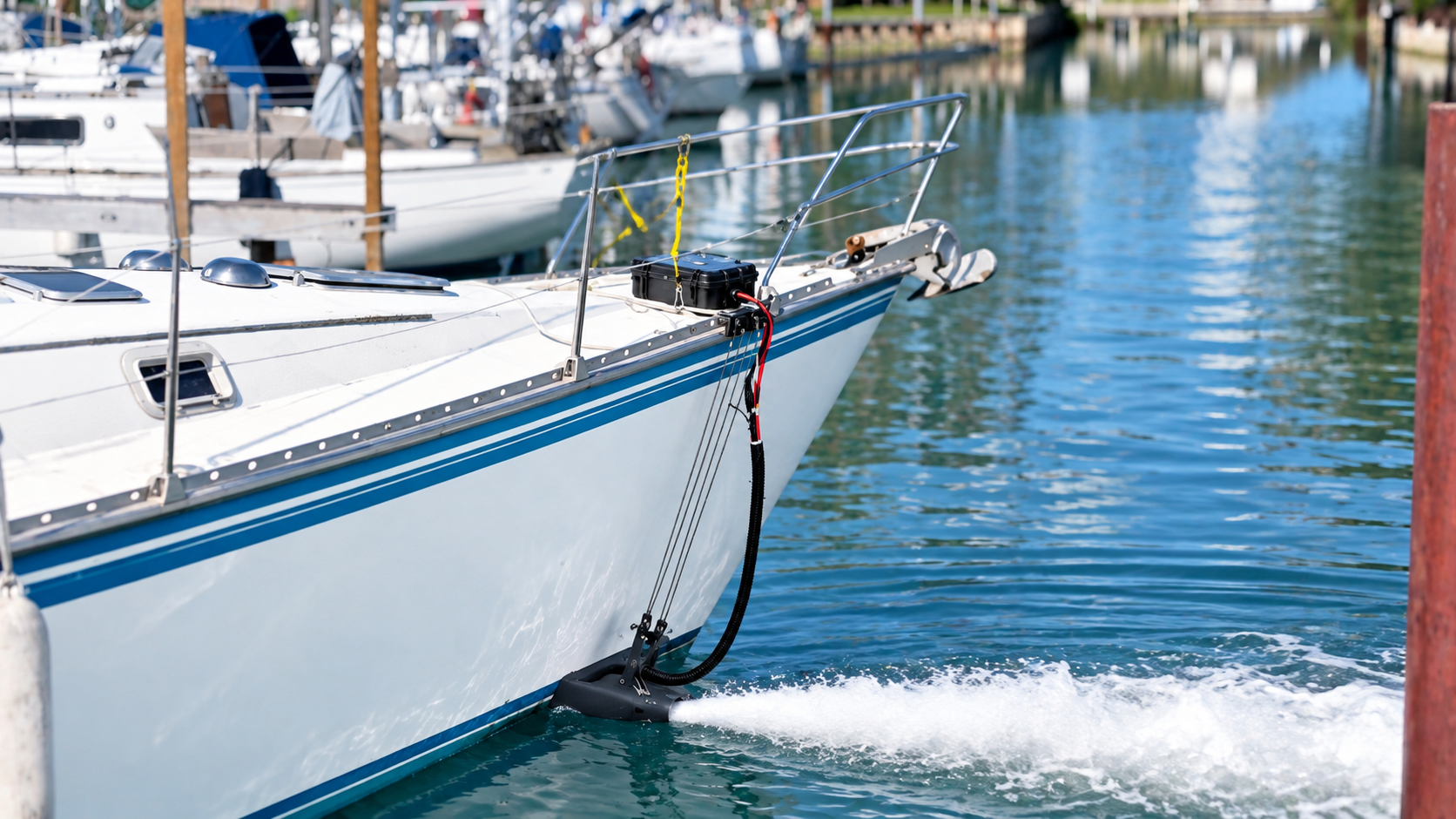 BOWREX 40 applying lateral thrust to move the bow